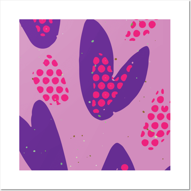 Abstract Hearts Graphic Design in Purple Monotones GC-116-8 Wall Art by GraphicCharms